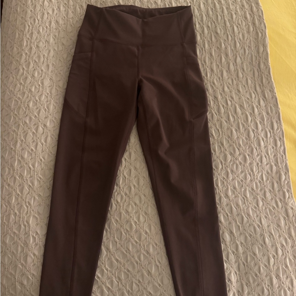 High-Waisted Brown Women's Workout Pants
